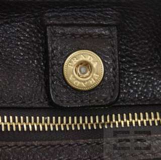 Prada Brown Pebbled Deerskin Leather Expandable Zip Tote Bag, With 