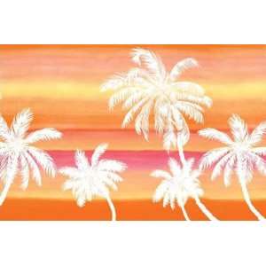    Extra Large Retro Palm Tree Value Mural in Orange 