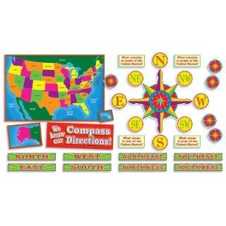  U.S. Map and Compass Directions! Bulletin Board (Poster 