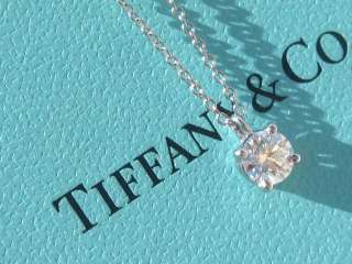 TIFFANY & CO. SOLITAIRE DIAMOND PENDANT NECKLACE .47  