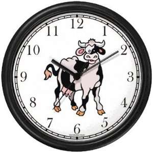  Holstein Cow Cartoon   front angled view Animal Wall Clock 