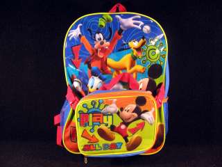 Disney Mickey Mouse School Size Backpack and Lunch Box Set Donald 