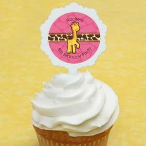   Picks & 24 Personalized Stickers   Birthday Party Cupcake Toppers