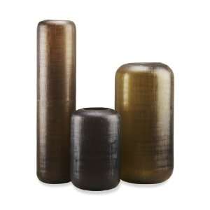    Moneta Modern Smoke Glass Cylinder Vase Trio