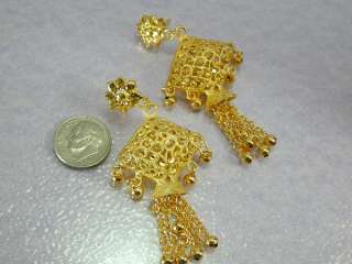 UNIQUE DUBAI DESIGN DANGLE EAST INDIA 22K 18K Gold GP Thai Earrings 