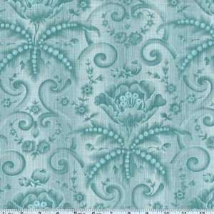   Cottage Cottage Damask Aqua Fabric By The Yard Arts, Crafts & Sewing