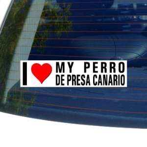 Love Heart My PERRO DE PRESA CANARIO   Dog Breed   Window Bumper 