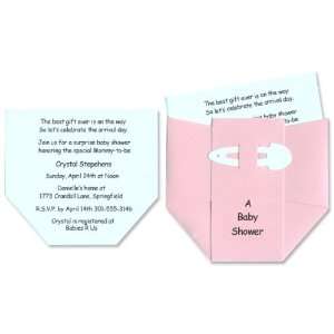  Diaper Baby Shower Invitations for Baby Girl   Set of 10 
