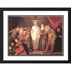 Watteau, Jean Antoine 36x28 Framed and Double Matted Italian Comedians