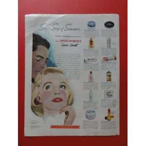 1952 F.W. Woolworth Co. print advertisement (man/woman/Susan Smart 