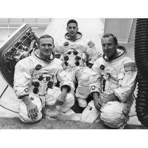  Spacesuit Clad Trio of Apollo 8 Astronauts Frank Borman 