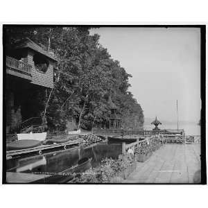   Private dock,basin,Green Island,Lake George,N.Y.