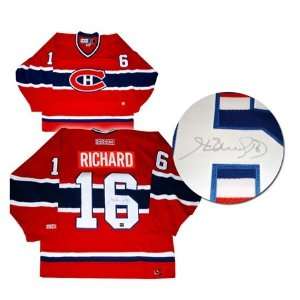 Henri Richard Autographed/Hand Signed Jersey Canadiens Dark Replica