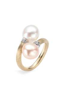 Marco Bicego Pearl & Diamond Gold Ring  