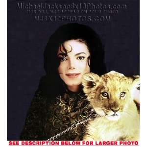  MICHAEL JACKSON 1994 WITH TIGER CAT (1) RARE 8x10 FINE ART 