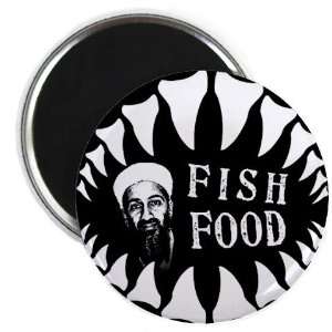 Osama Bin Laden DEAD FISH FOOD 2.25 inch Fridge Magnet 