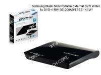 Samsung Black Slim Portable External DVD Writer 8x DVD+/ RW SE 208AB 