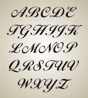 Alphabet STENCIL Fancy Script 4 Capital Letters Shabby French Decor 
