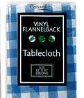 flannel backed tablecloth with cheap wipe clean vinyl front blue