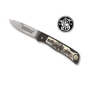  Smith & Wesson SW310N Scrimshaw New Growling Bear Knife 