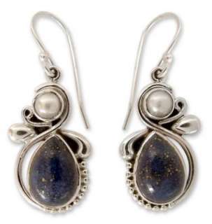 Midnight Moon Lapis Lazuli Pearl Earrings Silver Jwlry Earrings 