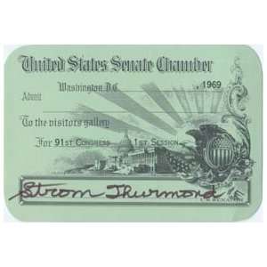  Signed Thurmond, Strom U.S. Senate Pass
