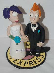 Futurama Fry and Leela BASE Wedding Cake Topper  