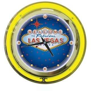 Las Vegas 14 Neon Clock Casino Game Room Clock 844296003310  