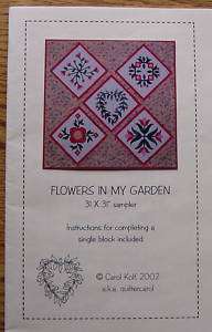 PATTERN Flowers in my Garden wallhanging sampler quilt  