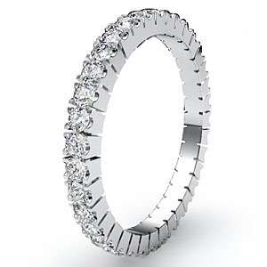   75c Round New Diamond Wedding Ring Eternity Band 14k White Gold sz7.75