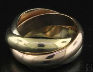  HEAVY 18K TRICOLOR GOLD TRINITY ROLLING BAND RING SIZE 5.5  