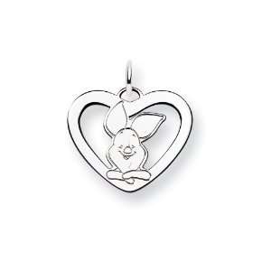  Sterling Silver Disney Piglet Heart Charm Jewelry