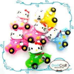   pcs) Mix Hello Kitty Car Kid Resin Flatback Cabochon Rhinestone Craft