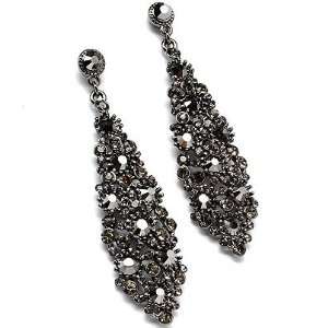  FASHION JEWELRY   Long Gray Crystal Earrings Jewelry