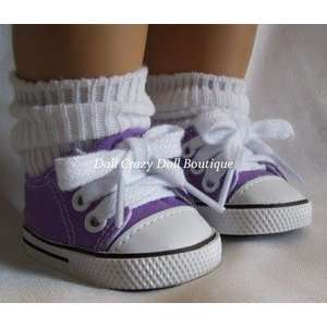   Purple Canvas Tennis Doll Shoes fit American Girl Dolls Toys & Games