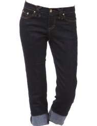 Stretch Denim Capri Jeans 2 Button Flap Pocket Junior Plus Size