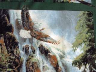 American Bald Eagles Nature Pine Trees Quilt Fabric BTY  