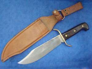   VINTAGE WESTERN W49 BOWIE SURVIVAL KNIFE W/ LEATHER SHEATH  