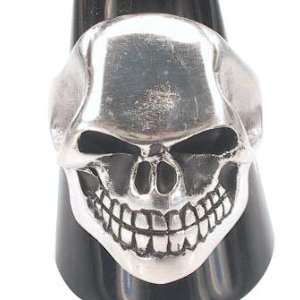 Hard Rock Heavy Electric Metal Skull Pewter Ring, Size 10 