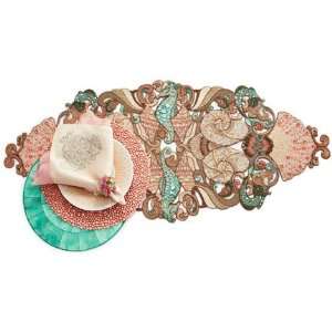 Kim Seybert Oceania Set of Four 15 in Rd Placemats   Blush Rock Candy 