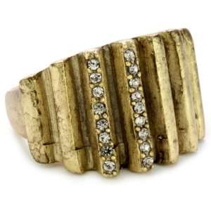  Paige Novick Jackson Hole Sculpted Gold Tone Ring, Size 