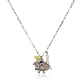 Disney Couture Dumbo Believe Feather Charm Pendant Necklace 