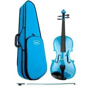 Metallic Blue Violin 1/2 Size, Blue Violin Case , Blue Violin Bow by 