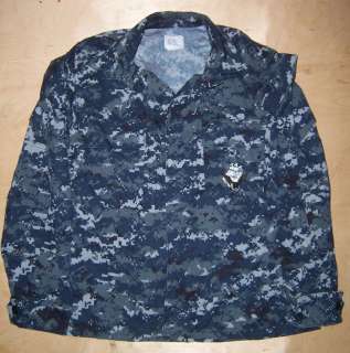 US Navy NWU Uniform Blue Digital Camo Shirt 35 Extra Short  