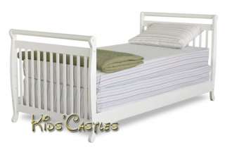 New 2 IN 1 CHERRY SLEIGH MINI BABY CRIB / TWIN SIZE BED  