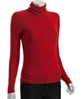 Magaschoni poppy red cashmere basic turtleneck sweater  BLUEFLY up to 