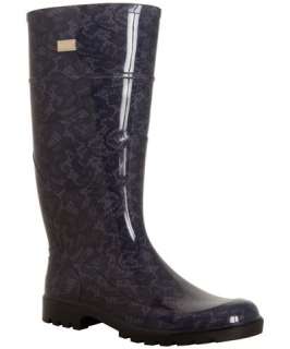 Dolce & Gabbana black lace patterned rubber rain boots