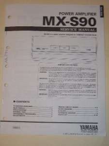 Yamaha Service Manual~MX S90 Power Amplifier Amp  