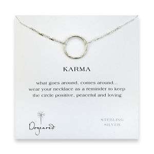 Dogeared large karma necklace sterling silver   16 inch  