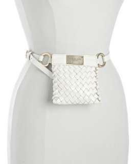 Michael Kors white leather Vienna braided belt bag   up to 